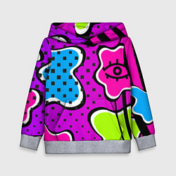 Детская толстовка Яркий абстрактный узор в стиле 90х, неоновые цвета