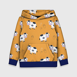 Детская толстовка Веселые коровки с ведрами молока