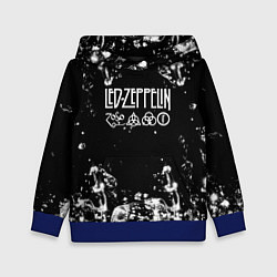 Толстовка-худи детская LED ZEPPELIN texture вода, цвет: 3D-синий