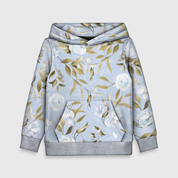 Толстовка-худи детская Цветы Золотые Листья, цвет: 3D-меланж