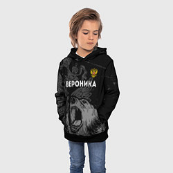 Толстовка-худи детская Вероника Россия Медведь, цвет: 3D-черный — фото 2