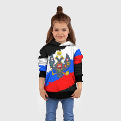 Толстовка-худи детская Россия - имперский герб, цвет: 3D-черный — фото 2