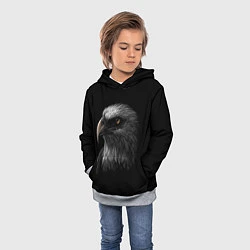 Толстовка-худи детская Голова хищного орла, цвет: 3D-меланж — фото 2