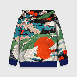 Толстовка-худи детская Воспоминания об Японии, цвет: 3D-синий