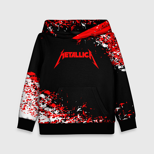 Детская толстовка Metallica текстура белая красная / 3D-Черный – фото 1