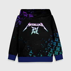 Толстовка-худи детская Metallica металлика neon, цвет: 3D-синий