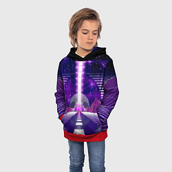 Толстовка-худи детская Vaporwave Neon Space, цвет: 3D-красный — фото 2