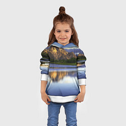 Толстовка-худи детская Горы mountains, цвет: 3D-белый — фото 2