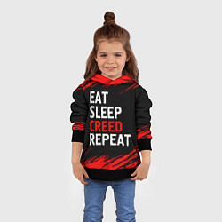 Толстовка-худи детская Eat Sleep Creed Repeat - Краски, цвет: 3D-черный — фото 2