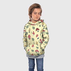 Толстовка-худи детская Mushroom, грибы- грибочки, цвет: 3D-меланж — фото 2