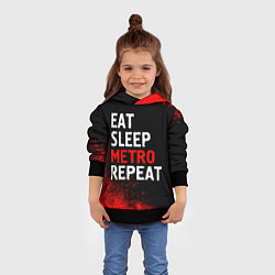 Толстовка-худи детская Eat Sleep Metro Repeat Арт, цвет: 3D-черный — фото 2