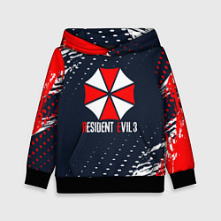 Толстовка-худи детская Umbrella Corporation Resident Evil Краски, цвет: 3D-черный