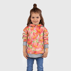 Толстовка-худи детская Необычные цветы, цвет: 3D-меланж — фото 2
