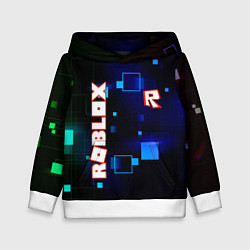 Толстовка-худи детская ROBLOX неоновые кубики, цвет: 3D-белый