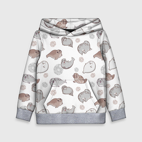 Детская толстовка Милые тюлени / 3D-Меланж – фото 1