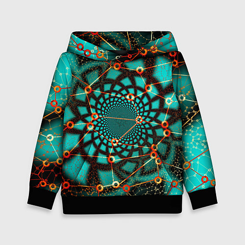 Детская толстовка ТЕКСТУРНЫЕ МОЛЕКУЛЫ TEXTURE MOLECULES / 3D-Черный – фото 1