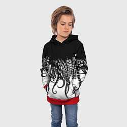 Толстовка-худи детская В щупальцах осьминога, цвет: 3D-красный — фото 2