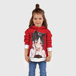 Толстовка-худи детская Грустная Кагуя, цвет: 3D-белый — фото 2