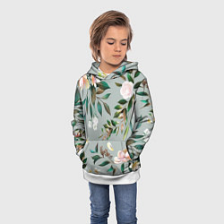 Толстовка-худи детская Цветы Цветочный Букет, цвет: 3D-белый — фото 2