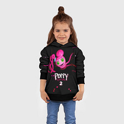 Толстовка-худи детская Паппи Плейтайм 2 Мама Длинные Ноги, цвет: 3D-черный — фото 2