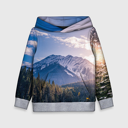 Детская толстовка Горы Лес Солнце / 3D-Меланж – фото 1