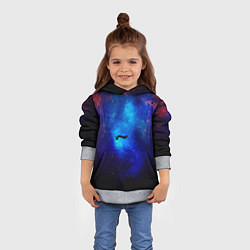 Толстовка-худи детская Потерянный человек в космосе, цвет: 3D-меланж — фото 2