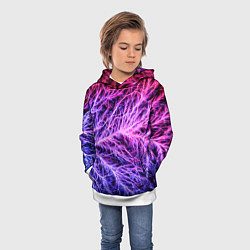 Толстовка-худи детская Авангардный неоновый паттерн Мода Avant-garde neon, цвет: 3D-белый — фото 2