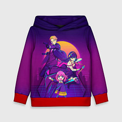 Толстовка-худи детская СЕМЬЯ ШПИОНА SPY X FAMILY ЛОЙД, АНЯ, ЙОР, цвет: 3D-красный