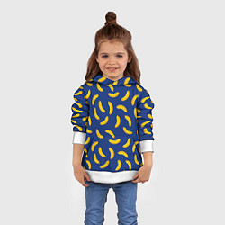 Толстовка-худи детская Banana style Банана стайл, веселый банановый патте, цвет: 3D-белый — фото 2