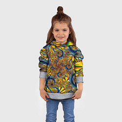 Толстовка-худи детская FRACTAL COLOR PATTERN, цвет: 3D-меланж — фото 2