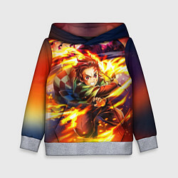 Толстовка-худи детская Клинок, рассекающий демонов Demon Slayer, цвет: 3D-меланж