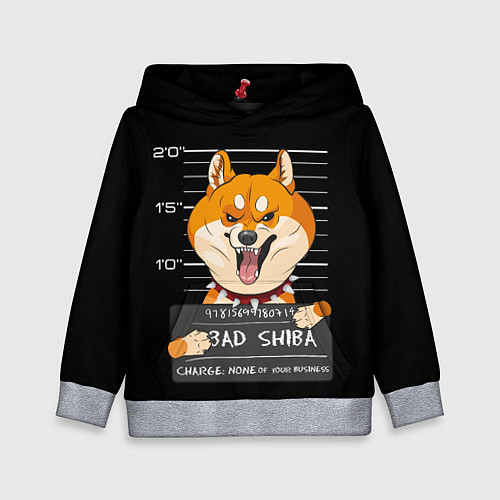 Детская толстовка Злая сиба-ину / 3D-Меланж – фото 1