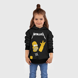 Толстовка-худи детская Metallica Гомер Симпсон рокер, цвет: 3D-черный — фото 2