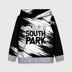 Толстовка-худи детская Южный парк - персонажи и логотип South Park, цвет: 3D-меланж