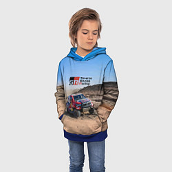 Толстовка-худи детская Toyota Gazoo Racing Rally Desert Competition Ралли, цвет: 3D-синий — фото 2