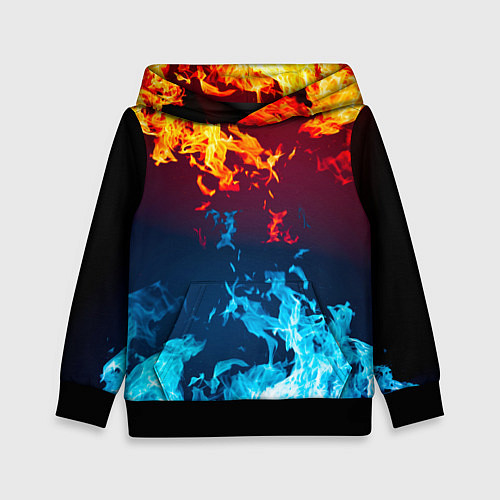 Детская толстовка Лед и Пламя Борьба стихий / 3D-Черный – фото 1