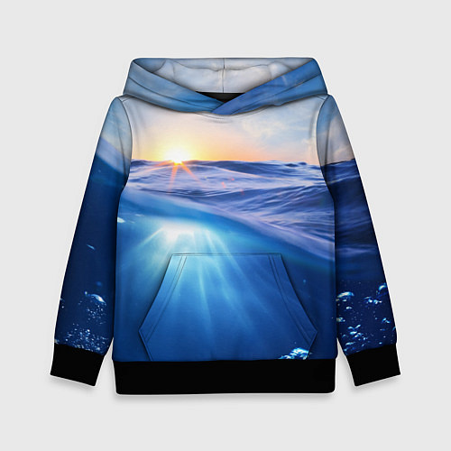 Детская толстовка Грань между небом и водой / 3D-Черный – фото 1