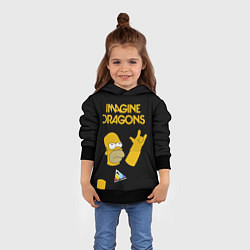 Толстовка-худи детская Imagine Dragons Гомер Симпсон Рокер, цвет: 3D-черный — фото 2