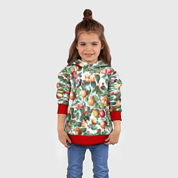 Толстовка-худи детская Летний Фруктовый Сад, цвет: 3D-красный — фото 2