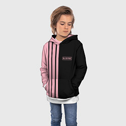 Толстовка-худи детская BLACKPINK HALF BLACK-PINK MINI LOGO, цвет: 3D-белый — фото 2