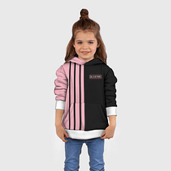 Толстовка-худи детская BLACKPINK HALF BLACK-PINK MINI LOGO, цвет: 3D-белый — фото 2