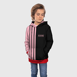 Толстовка-худи детская BLACKPINK HALF BLACK-PINK MINI LOGO, цвет: 3D-красный — фото 2