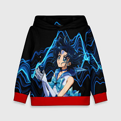 Толстовка-худи детская Сейлор Меркурий -гениальная школьница, цвет: 3D-красный