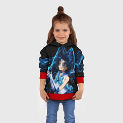 Толстовка-худи детская Сейлор Меркурий -гениальная школьница, цвет: 3D-красный — фото 2