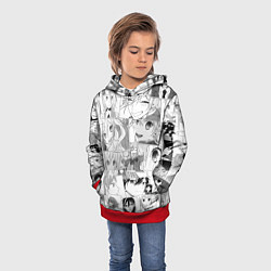 Толстовка-худи детская Horimiya pattern, цвет: 3D-красный — фото 2