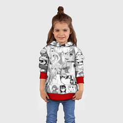 Толстовка-худи детская Horimiya pattern, цвет: 3D-красный — фото 2