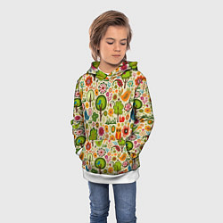 Толстовка-худи детская COLORED FOREST ANIMALS, цвет: 3D-белый — фото 2