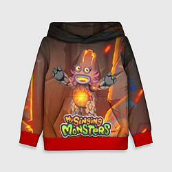 Толстовка-худи детская My singing monsters ЛАВАТЁКА, цвет: 3D-красный