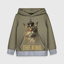 Толстовка-худи детская Король котов Мейн-кун, цвет: 3D-меланж