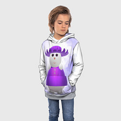 Толстовка-худи детская Снеговик в фиолетовой шляпе, цвет: 3D-меланж — фото 2